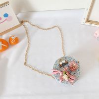 Baby Girl Mini Handbags Korean Cute Cotton Decoration Shoulder Bags Exquisite Hasp Messenger Bags Linen Square Flower Chain Bag