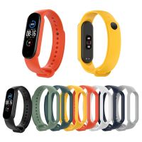 【LZ】 Silicone Watch Band Smart Bracelet Strap Wrist Band for Mi Band 6/5 Huami Amazfit Band 5 Pure Color Wristband