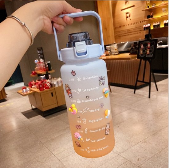 Bình nước 2 lít tặng kèm sticker có vạch báo giờ uống nước tiện lợi chất - ảnh sản phẩm 7