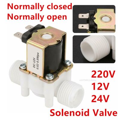 ↂ❦ 1/2 quot; 3/4 quot; Male Thread Solenoid Valve AC 220V DC 12V 24V Water Control Valve Controller Switch Normally closed normally open