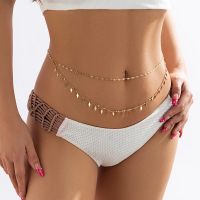 Boho Multilayer Moon Waist Chain Leaf Pendant Harness Waist Belly Belt Chains Women Bikinis Rave Body Jewelry Y2K Accessories