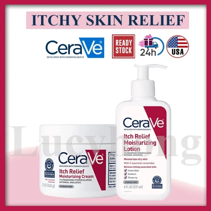 Cerave Itch Relief Moisturizing Lotion 237mlmoisturizing Cream 340g For Dry Skin Itch Relief 4872