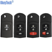 Okeytech กรณีกุญแจรีโมทสำหรับมาสด้า2 3 5 6ชุด M6 MX5 CX5 CX7 CX9 2005 2006 2007 2008. 2009 2010 2011 2015 flip FOB SHELL