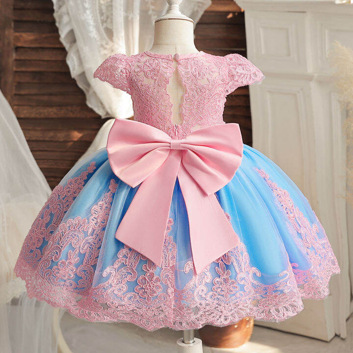 Vintage Girl Birthday Princess Dress Baby Embroidery Floral Bow Tutu Gown  Flower Girl Wedding Dress Kid Formal OccasionGala Gown | Lazada Singapore