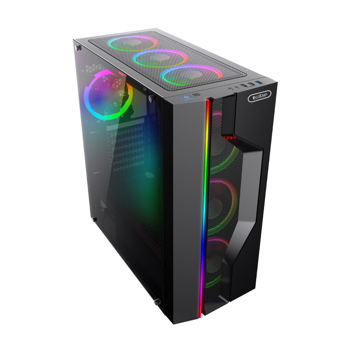 pccooler-le300-case-ledstrip-w-ofan-w-opsu-black-คอมพิวเตอร์เคส-สีดำ-ของแท้-ประกันศูนย์-1ปี