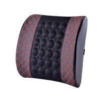 Electric Massage Lumbar for Car Office Seat Support Health Care Lumbar Pad Auto Back Pillow leather Car Seat Back Support