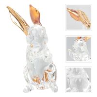 Rabbit Glass Bunny Figurines Crystal Statue Animal Figurine Blown Garden Hand Paperweight Ornaments Decor Ornamentsculpture