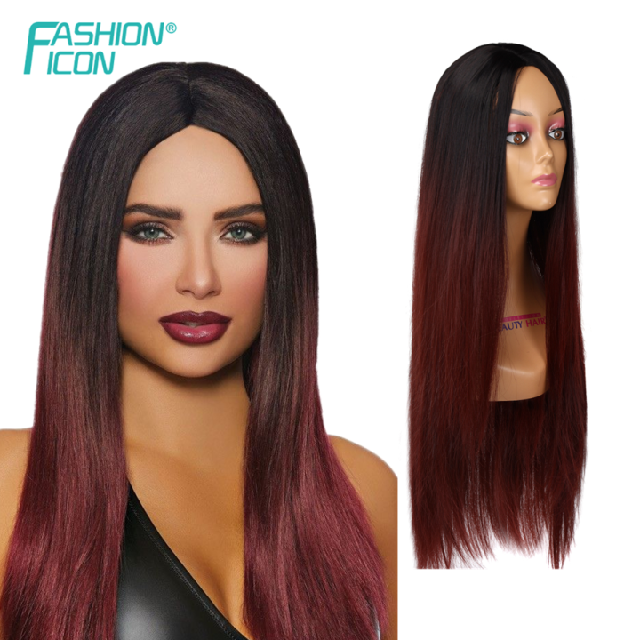 long-straight-synthetic-wigs-ombre-color-cosplay-wigs-natural-middle-part-for-women-heat-resistant-fiber-daily-wig-fashion-icon