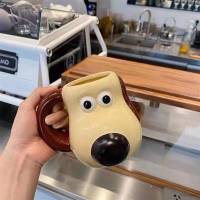 Wallace Gromit แก้วน้ําเซรามิก ลายการ์ตูนน่ารัก 3D ทนความร้อนสูง สร้างสรรค์ สําหรับอาหารเช้า