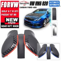 Carbon Fiber Texture Gear Shift Knob Side Cover With Red/Blue Strip For VW Golf 6 golf 7 R GTI Passat B7 B8 CC R20 Jetta MK6 GLI