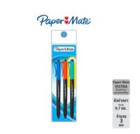 ปากกาลูกลื่น เปเปอร์เมท วิสต้า 0.7 mm แบบกด แพ็ค3ด้าม Paper Mate Vista ballpoint pen Blue (จำนวน1แพ็ค)