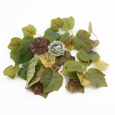 20 Pieces Artificial Leaves Simulation of Green Plants Christmas Decorations for Home Wedding Decoration Fake Leaves Candy Boxes Spine Supporters
