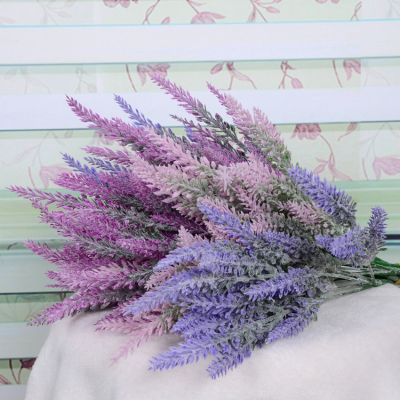 【cw】Wedding Purple Lavender High-end Simulation of Planting Hair Pastoral Style Decoration Bunch of Immortal Flowers ！