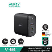 AUKEY PA-B6S Omnia 90W 3-Port For MacBook Pro Charger with GaNFast TechnologyWall Charger รุ่น PA-B6S