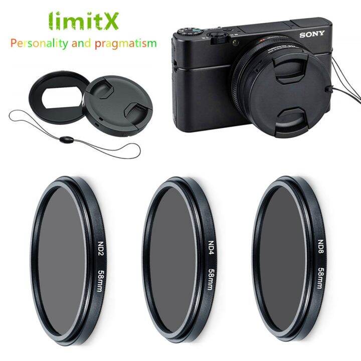 ND2 ND4 ND8 Neutral Density ND Filter Adapter Ring Lens Cap For Sony ZV