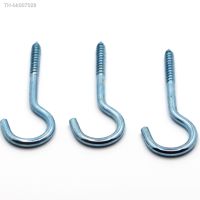 ☜♤  1  2  3  4  5  6  8  10  12  14  Blue Zinc Light Hook Ring Question Mark Hooks Sheep Eye Hook Screws Self-tapping Screw Hooking