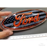 โลโก้ ford ลายธงชาติ แดงดำ ขนาด 18 cm.