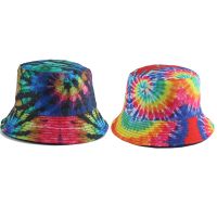 【CW】 Hat Reversible Hats Men Street Hip Hop Cap Tie Dye Printed Fishing