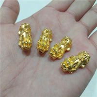 1pcs 24K Yellow Gold Pendant Lucky 3D Hard Gold Pixiu Transfer Beads Dragon Son For Women Man Baby