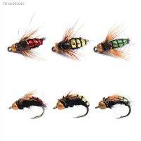 ■☇ Brass Bead Head Fast Sinking Nymph Scud Fly Dry Bug Worm Trout Fishing Flies Artificial Insect Fishing Bait Lure Set