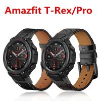 【ใหม่】สายหนังแท้สำหรับ Amazfit TREX T Rex Pro สมาร์ทดูวงแทนที่เข็มขัดสำหรับ Xiaomi Huami Amazfit T-Rex Correa สายรัดข้อมือ