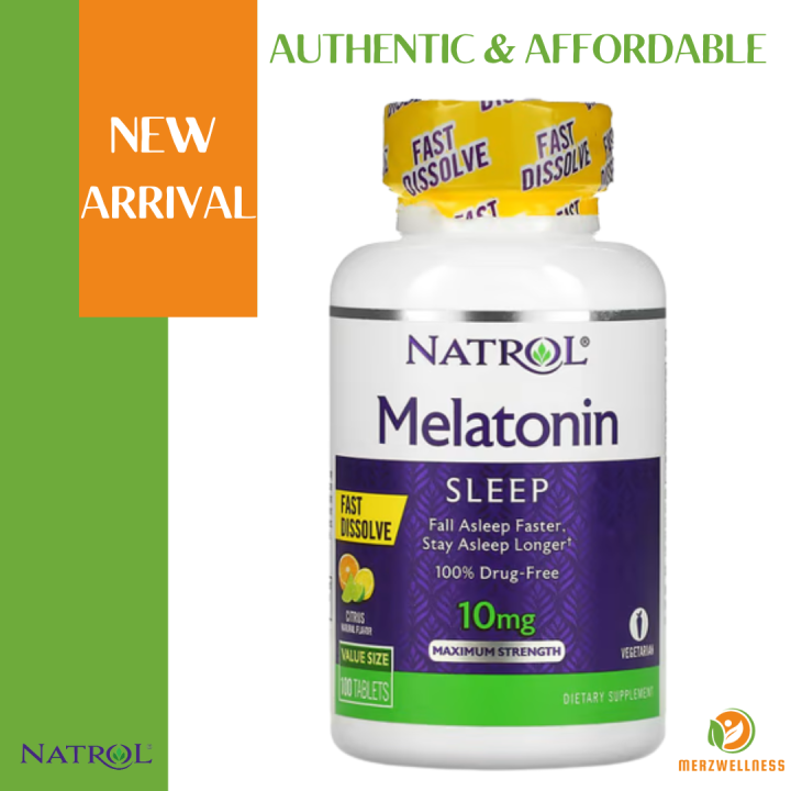 Natrol, Melatonin, Fast Dissolve, Maximum Strength, Citrus, 10 Mg, 100 