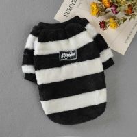 Pet Cat Clothes Autumn Winter Striped Warm Sweatshirt Soft Cozy Fleece Kitten Costume Puppy Sweater Outfits T Shirts Coat Clothing Shoes Accessories C