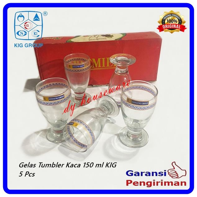 Gelas Tumbler Kaca Gelas Beling 5 Pcs 150 Ml Premiere Kedaung Kig