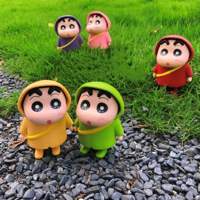 10ซม. Crayon Shinchan น่ารัก Shinnosuke Nohara ใช้ร่มและสวมเสื้อกันฝนตัวเลขตุ๊กตาคอลเลกชัน Chidren ของขวัญ