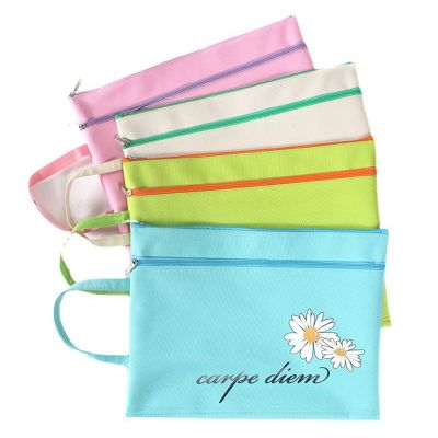 4Pcs Double-Layer A4 File Bag File Folder Stationery Storage File Pouch for Students School Office Supplies