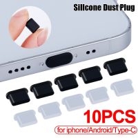 10ชิ้นซิลิโคนจุกปิดกันฝุ่นโทรศัพท์ชาร์จพอร์ต Ruer Plug Type-C ฝาปิดกันฝุ่น Micro USB ผ้าคลุมกันฝุ่นสำหรับ14อุปกรณ์เสริม