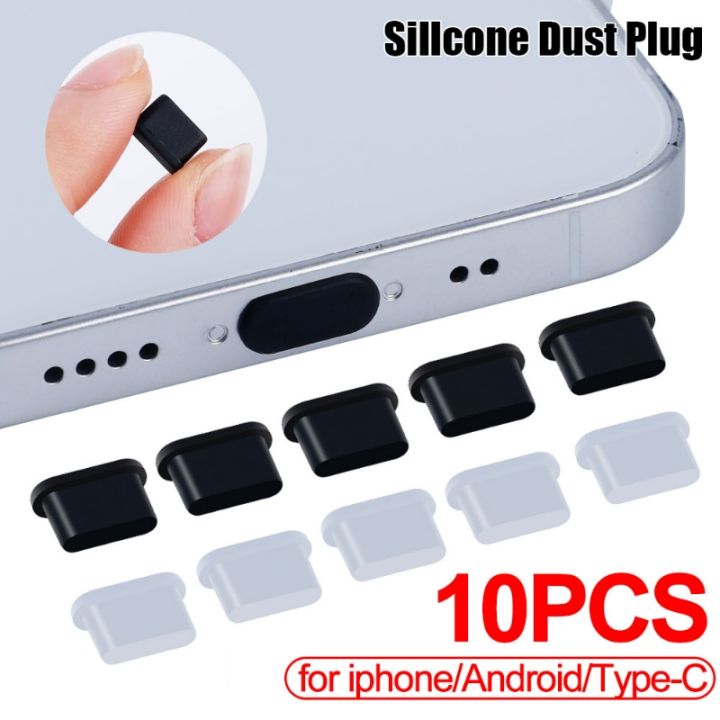 10ชิ้นซิลิโคนจุกปิดกันฝุ่นโทรศัพท์ชาร์จพอร์ต-ruer-plug-type-c-ฝาปิดกันฝุ่น-micro-usb-ผ้าคลุมกันฝุ่นสำหรับ14อุปกรณ์เสริม