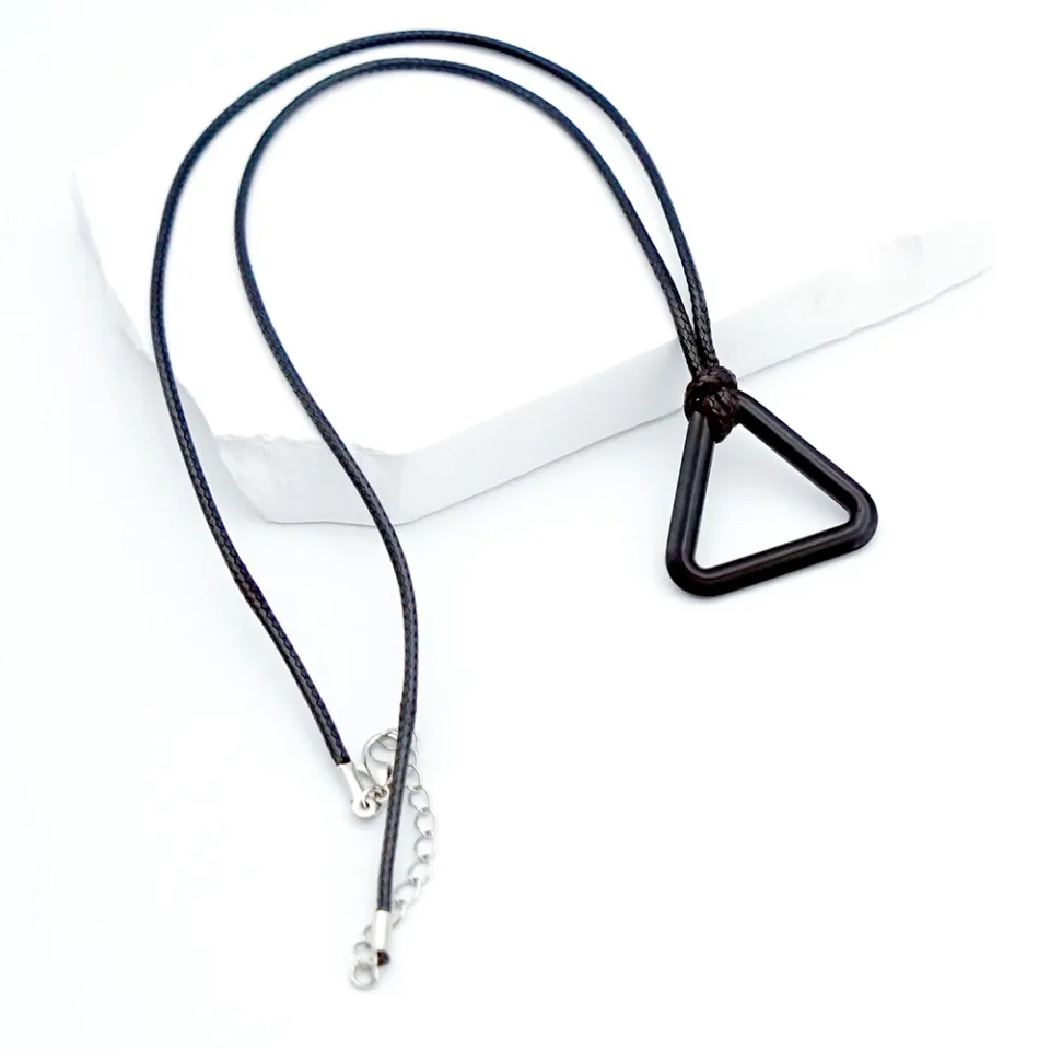 Anime Chainsaw Man Denji Necklace Pochita Pendant Triangular Pull Ring  Leather Chain Choker Cosplay Prop Jewelry