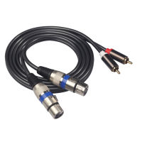 สายออดิโออะแดปเตอร์ XLR เป็น2 RCA เครื่องขยายเสียงกล่อง XLR RCA Hifi Microphnoe สายลำโพง