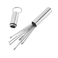 6Pcs/Set Ear Wax Pickers Stainless Steel Earpick Wax Remover Curette Ear Pick Cleaner Ear Cleaner Spoon Care Ear Clean Tool