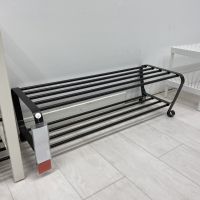 ชั้นวางรองเท้า ชั้นวาง ที่วางรองเท้า PORTIS Shoe rack black 90x34x28 cm