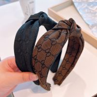 【CW】 Luxury letter fabric Headband  Hairband knitting Hair Hoop makeup Accessories