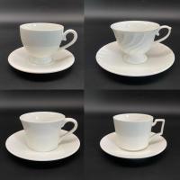 แก้วกาแฟเซรามิก ชุดแก้วกาแฟพร้อมจานรองเซรามิก ชุดชาเซรามิก แก้วชาเซรามิก แก้วชาพร้อมจานรอง 4.5/5/6/8 oz 150-240ml.