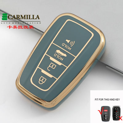 4ปุ่ม Soft TPU รถ Remote Key Case Fob พวงกุญแจสำหรับ Toyota Camry CHR Corolla RAV4 Avalon Land Cruiser Prado Prius 2017 - 2022