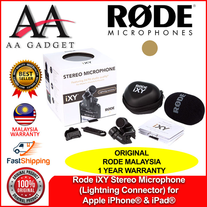 Rode iXY Stereo Microphone ( Lightning Connector ) for Apple iPhone & iPad  ( i-XY / iXY lightning ) 100% Original Rode Malaysia Warranty | Lazada