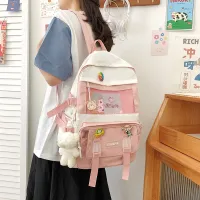 Fashion Colorblock Student Schoolbag Primary School Girls Shoulder Messenger Bag Men