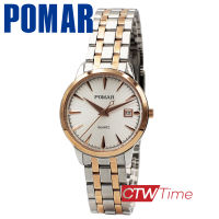 Pomar นาฬิกาข้อมือ สายสแตนเลส รุ่น PM63549RGS02 (สองกษัตริย์ / หน้าปัดขาว)