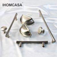 IHOMCASA Kitchen Furniture Fittings Handles For Cabinet Cupboard Wardrobe Drawer Pulls Door Knobs Silver Brushed Stainless Steel Door Hardware Locks