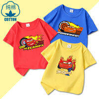 Lightning McQueen เสื้อยืดชายหญิงแขนสั้นเสื้อยืดฤดูร้อนอะนิเมะเสื้อยืดส่วนบุคคล Casual แฟชั่น All-Match เด็ก Clothing