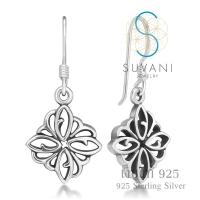 Suvani Jewelry - เงินแท้ 92.5% ต่างหูแมนดาลา, ต่างหูดอกไม้แห่งชีวิต ต่างหูห้อย เครื่องประดับเงินแท้