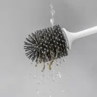 Silicone Head Toilet Brush Quick Draining Clean Tool Wall-Mount Or Floor-Standing Cleaning Brush Bathroom Accessories