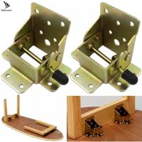 4PCS Folding Bracket Iron Folding Lock Extension Table Chair Bed Leg Foldable Support Brackets Hinge Self Lock Hinges Furniture Protectors Replacement