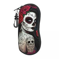 【LZ】☏☽  Sugar Skull Glasses Case Impermeável Acessórios Beautiful Girl Sunglasses Caixa De Armazenamento Ultra Eyewear Container