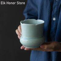 Hutian Kiln Misty Blue Glaze Sunflower Mouth Jianshui Dry Brewing Small Tea Washing Bowl Tea Residue Bucket Water Kungfu Teaware