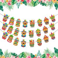 Fangleland 3PCS TIKI Party Banner Garlands TIKI Party Decorations Hawaiian Summer Tropical Tiki Luau Theme Party Decor Supplies Banners Streamers Conf